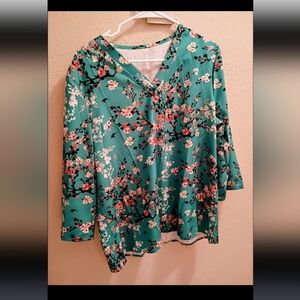 Spring Has Sprung!  🌻🌺 Floral V-Neck Blouse in  Pink Floral Or Turquoise
